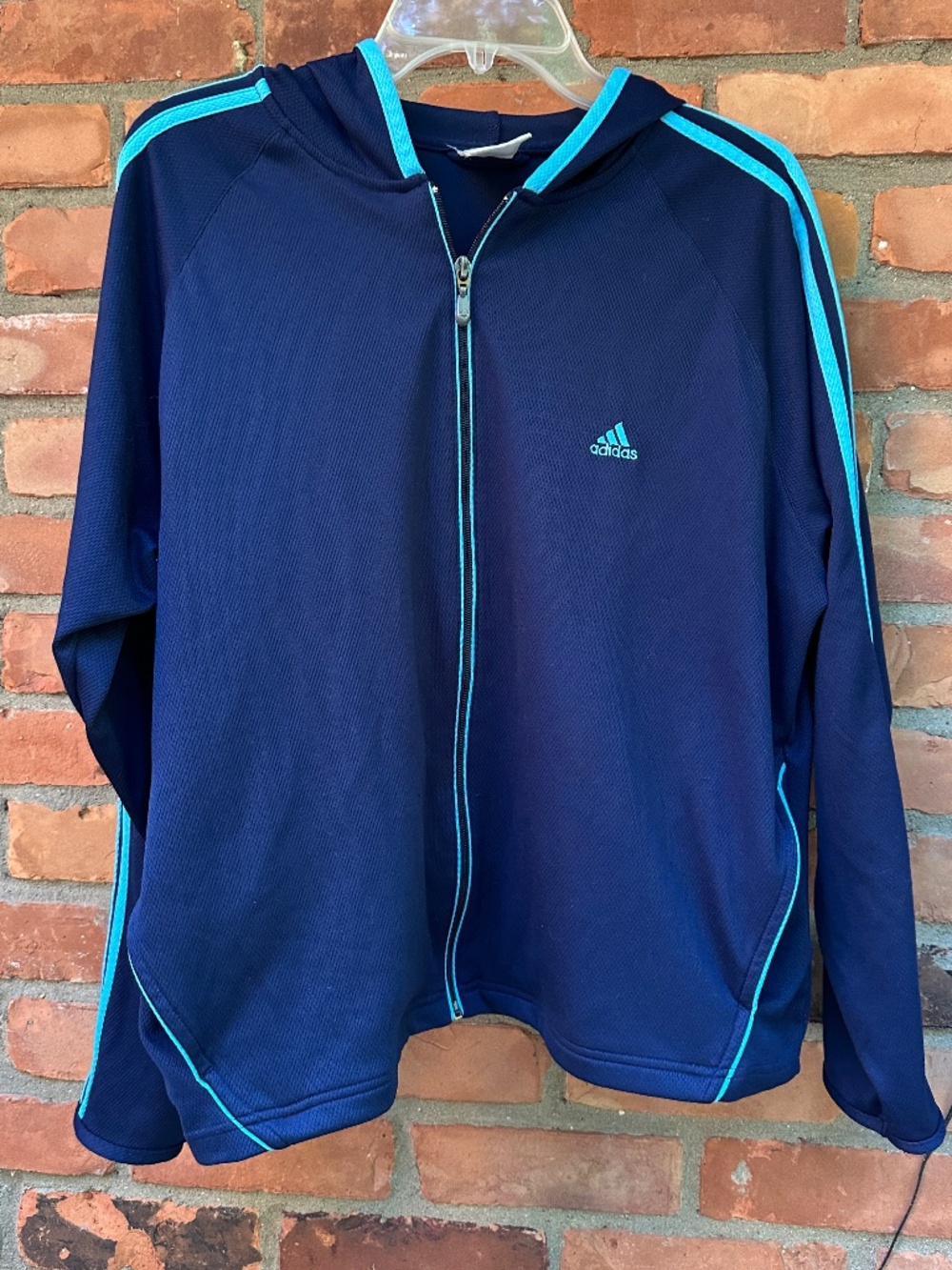 Vintage Adidas Full Zip Hoodie, Large Y2K ~ XL